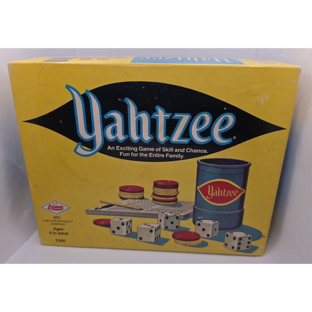 Vintage 1972 Yahtzee Board Game With Original Box Milton Bradley E. S. Lowe